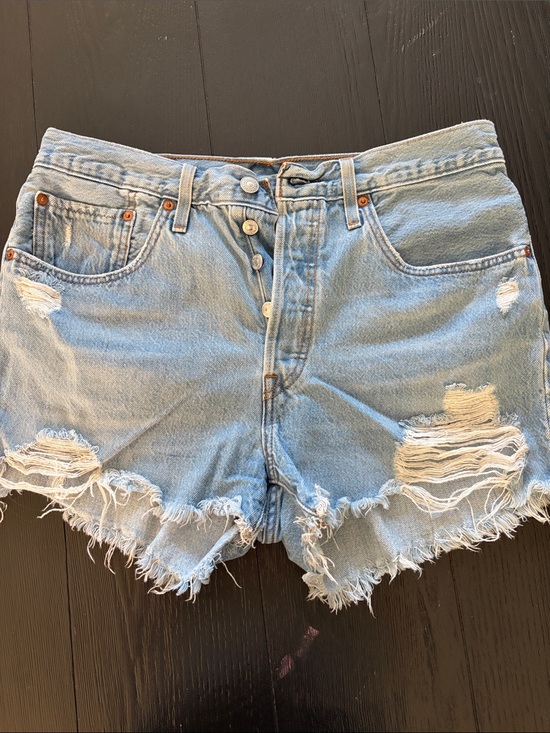 Levi's Pants - Levi's Light Blue Distressed Cutoff Denim Shorts